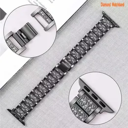 Adjustable Stainless Steel Smartwatch Band Straps Compatible with Apple Watch 45mm 44mm 42mm 41mm Bling Diamond Protective Cover for iwatch Series SE Series 7 6 5 4 3 2