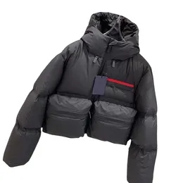 Kadınlar ceket ceket parka puffer ceketleri kadın kışlık ceket kapüşonlu şapka tasarımcısı kapüşonlu üstler kısa mektup kalın kadın rüzgarlık cep moda dış mekan 20ss