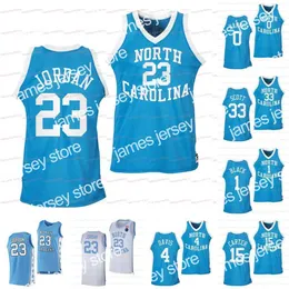 Camisas de basquete personalizadas NCAA North Carolina 23 Michael Blue Heritage Road Jersey Anthony Harris Armando Bacot Leaky Black Vince Carter R.J. Davis Charlie
