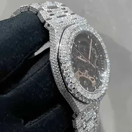 ساعات أخرى Wristes Wristes 2023 إصدار جديد VVS1 VIP Ston Skeleton Watch Pass TT Mens Diamonds أعلى جودة Mechanical Eta Movement Luxury Out Out