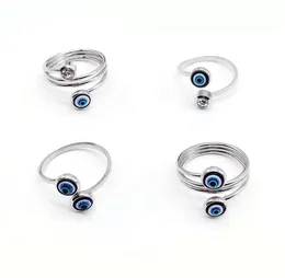 A￧o inoxid￡vel azul mal os olhos da faixa para os dedos para mulheres Presente Turco Lucky Eye Open Ring Open
