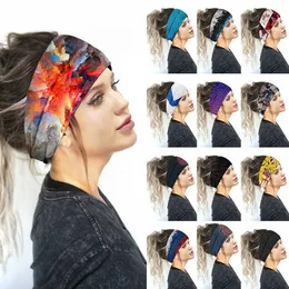 Yoga Hair Bands Printed Sports Wide Tulle Band Headband Women Girls Hair Head Bands Wrap Accessories Scrunchy Headband Sport Headdress 2020 Niwe L221027