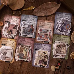 Confezione regalo 30 pezzi adesivi vintage per journaling arte fai da te confezione artigianale carattere retrò forniture per libri di ritagli Washi Ephemera