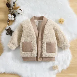 Tench Coats Born Infant Baby Boys Cotton Autumn Pocket Long Sleeve Fleece Coat Jacket Clothes