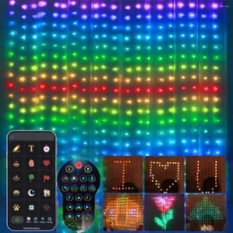 Str￤ngar DIY Remote App Controlled LED Window Curtain Fairy Lights Outdoor RGB Rainbow For Backdrop Decor