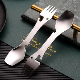 Dinnerware Sets Rust-proof Silver Color Camping Hiking Multi Spork Cutter Opener Restaurant Supplies