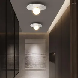 Ceiling Lights All-copper Light Luxury Marble Bedroom Lamp Personality Corridor Aisle Balcony Staircase Porch Entrance Cloakroom