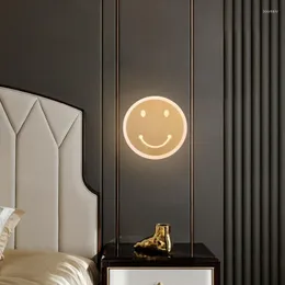 Wall Lamp All Copper Post Modern Creative Round Gold Art Bedside Bedroom Designer Model Room Living Hang Rod Trac