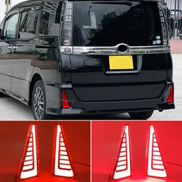 1 par de luz de freio de dança para toyota noah voxy 80 série carro led farol de nevoeiro traseiro luz pára-choques freio automático sinais de volta à luz do dia