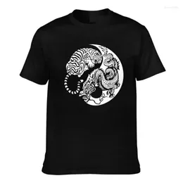 Herr t shirts herrar t-shirts ying yang symbol sommar män överdimensionerade lösa kläder vintage kort ärm mode tryckt tshirt