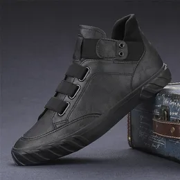 اللباس أحذية Yitu الخريف للرجال أزياء أسود عالي أعلى الرجال غير الرسميين رجال متسكعون مقاومة للارتداء المصمم أحذية الفلكان 221101
