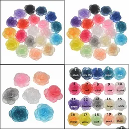 Ghirlande di fiori decorativi Ghirlande di fiori decorativi 40 Pz / lotto 7 cm Tessuto di fiori in chiffon per fascia Accessori per capelli fai da te Lsfb05 Dhooy