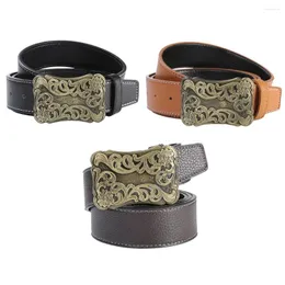 Belts Mens Tangcao Pattern Silver Flower Carving Buckle Retro Multifunctional Classic Fancy Adjustable Casual Jean Belt Yellow