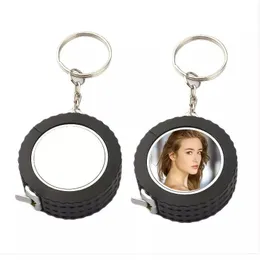 Sublimation Metal Tape Measure 1 Meter Portable Mini Keychain Measuring Gauging Tools