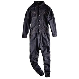 Mäns jeans sokotoo Men's Linen Löstagbar ärm korta jumpsuits joggar Tvåvägs overaller svartblå T221102