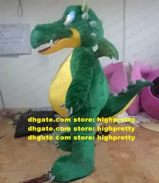 Zielony aligator krokodyl dinozaur dino Mascot Costume dorosły postać wielkie oczy jak dzwonki Dwie białe kulki tylne