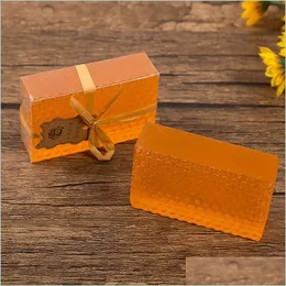 Handmade Soap Natural 100G Honey Handmade Whitening Soap Bath Body Skin Deep Cleaning Drop Delivery 2022 Health Beauty Dhgdp