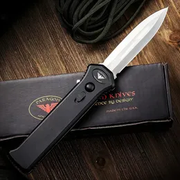 Новый H1106 Высокий Automac Tactical Knife D2 Satin Spear Point Blade Black CNC 6061-T6 Ручка на открытом воздухе EDC Pocket Knives