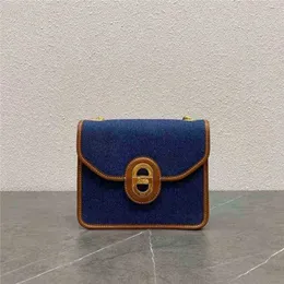 Vintage średniowieczna torba łopaczona dżinsowa mała kwadratowa skórzana torba po przekątnej na jedno ramię 220617