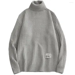 Męskie swetry 2022 Japoński w stylu Hip Hip Loose Pullover Sweter Owczesne dzianiny i mężczyźni Turtleck Jersey Unisex Coats 9196