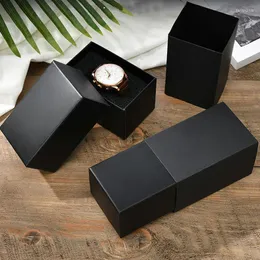 Watch Boxes Fashion Classic Watches Accessories WristWatch Gift Box Black Color 12x7.5x7cm Retangle Style With Coated