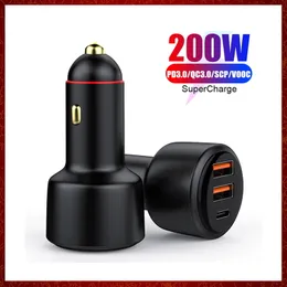 CC270 200W USB PD Car Charger 3Port Fast Charger2.0 100W 65W SUPPORTO QC3.0 per Honor Xiaomi Vivo Huawei iPhone OnePlug