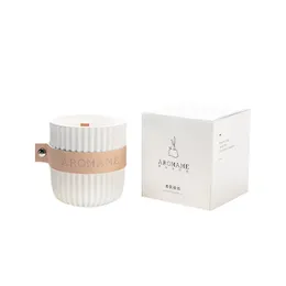 White stripe canned scented candles senior holiday gift Luxury soy wax fragrance candles