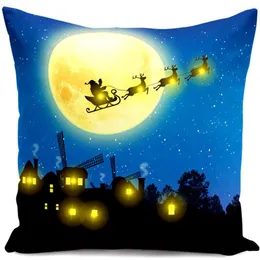 Pillow Christmas Pillowcase With LED Light Short Plush Throw Cover 17.7" X