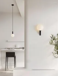 Lâmpadas de parede Design nórdico Luzes pendentes de luminárias preto branco