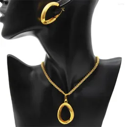 Collana Orecchini Set Moda Rame Forma Waterdrop Pendent Per Le Donne Anniversario Della Festa Nuziale Nuziale