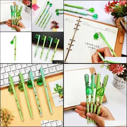 Gel Pens Gel Pens 2Pc Avocado Season Fruit Pen Black Ink Promotional Student Stationery School Office Supply Crystal Pendant Pen1 Dr Dh67F