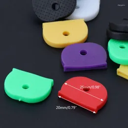 Schlüsselanhänger 32 Stück Schlüsselkappen-Tags Etiketten-ID Silikon-Codierung Farbidentifizierungsabdeckung 8 Farben J60E