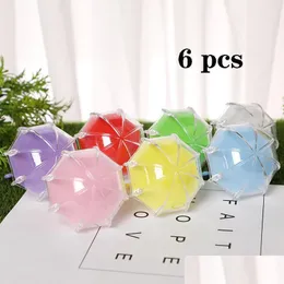 Present Wrap Gift Wrap 2021 6pcs Creative Transparent Plastic Candy Box Liten Paraplyform Bröllop med förvaring Empty1 Drop Delivery DHZHQ