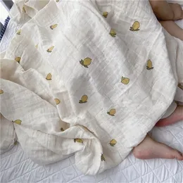 100％オーガニックコットンモスリンおむつプリントクーバーツエトラングスワドル221102生まれの毛布の毛布