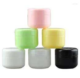 Packing Bottles Colored 60pcs/lot 50ML 50G PP Empty Plastic Cosmetic Jar With Screw Cap Inner Lid Sample Makeup Sub-bottling Mask Container