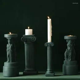 Mum tutucular Avrupa klasik mumlar masa romantik yemek portatif kırmızı canlı oda ahşap dekore vazenhouder şamdan tealight tutucu