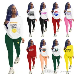 2023 Frühling Fall Frauen Tracksanzuiten sexy zweiteilige Outfits Modebretter gedruckt Langarm Sweatshirt Leggings Jogger Set gedruckt