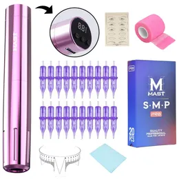 Mast Y22 Wireless Permanent Makeup Kit Rotary Pen Tattoo Machine Cartridge Needles WQP-007T