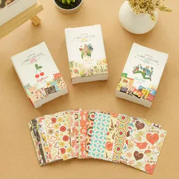 Gift Wrap 52 Pcs/Packs DIY Cartoon Paper Craft Sticker Mini Cute Print Retro For Scrapbooking Home Decoration 65x45mm