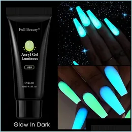 Tırnak jel 15ml aydınlık UV jel Glow Art Sıvı Sıvı Polonya Dip Fosfor Akrilik Tozu Oyma Uzatma Pigment Tırnaklar Aletleri 12 PC DH1CA