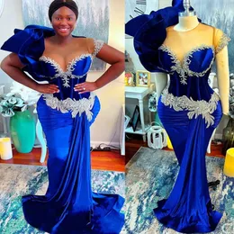 2022 ASO ASO EBI Crystals Beded Dresses Lace Mermaid Evening Party Second Second Sextrabrict Engagement Bridentsmaid Dressy Zj220