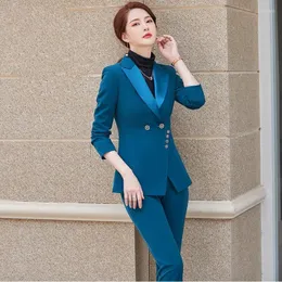 Dwuczęściowe spodnie damskie Custom Made Women's Blezer Suit Winter Slim Ladies Office Business Wear Kurtka wysokiej talii Jakość
