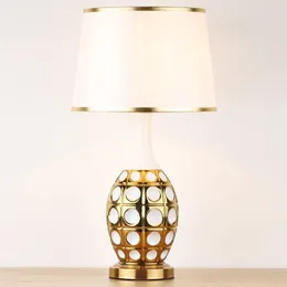 Table Lamps ORY Modern Bedside Lamp Ceramic Gold Desk Light LED Home Decorative For Living Room Office Bed