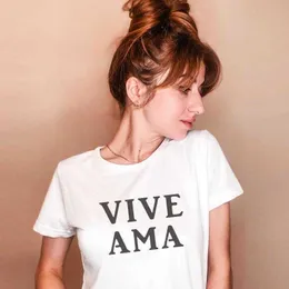 AMOR LIVE HIPSTER T-SHISTS LADY TOPS LETRA PRIMEIRA CAMISA ESPANHO