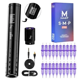 Mast Amy Wireless Tattoo Kit Slim Stift Maschinengewehrpatronen Nadeln für Augenbrauen Tattoo Permanent Make-up SMP WQP-036t