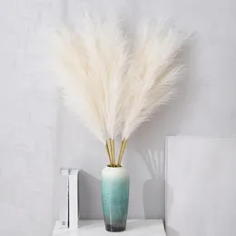 Декоративные цветы 3pcs/сумка искусственное растение нежно, против Fade 5 Forks Fake Pampas Grass Portable для гостиной