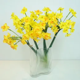 Fiori decorativi Mazzi di gomma morbida di alta qualità Piante in vaso Narciso Più colore 1 pz Ornamenti per balconi Fiore artificiale