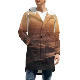 Gabardinas para hombres Estampado del desierto Chaquetas casuales de invierno Esqueleto Moda callejera A prueba de viento Grueso para hombre Prendas de abrigo gráficas Cortavientos Regalo