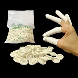 Rubber Gloves Disposable Latex Finger Cots Protective Fingertip for Workplace Safety Nail Makeup Eyebrow