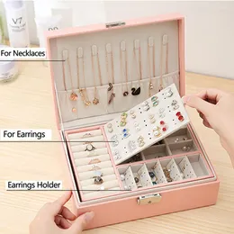 Jewelry Pouches Specail PU Necklaces Holder Gift Packaging Box Modern Jewellery Storage Container Large Capacity Jewlery Organizer